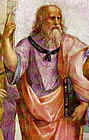 A graphic image of Plato details from a painting by Athens Raphael Sanzio done in 1508 and now hanging in the Vatican Museum. Click clipart to for a larger image of Plato in this famous vintage 1500's Sanzio painting.