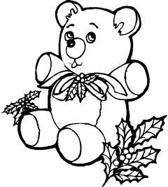 Coloriages pour les enfants: Ours de Noël.