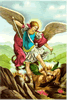 Une clipart image d'arcangel et de Satan de Saint Michael.Deux anges combattant dans le ciel,Saint Michael défait Satan et le jette hors du ciel.