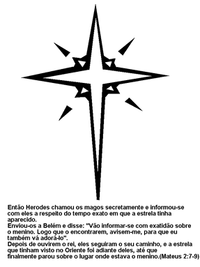 Desenho do Estrela Natal, Estrela de Belém - Imagens Natal para colorindo com palavras do biblia.