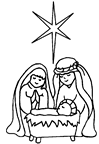 点击图片为一张更大的图画:耶稣诞生,约瑟夫、玛丽,和小耶稣