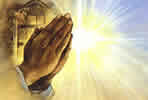 click to enlarge praying hands at heaven door to illustrate a simple prayer for salvation