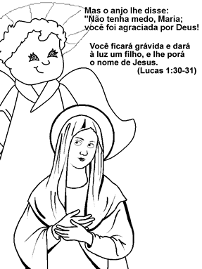 Imagen do anjos com Maria Virgem - Imagens Natal para colorindo com ...